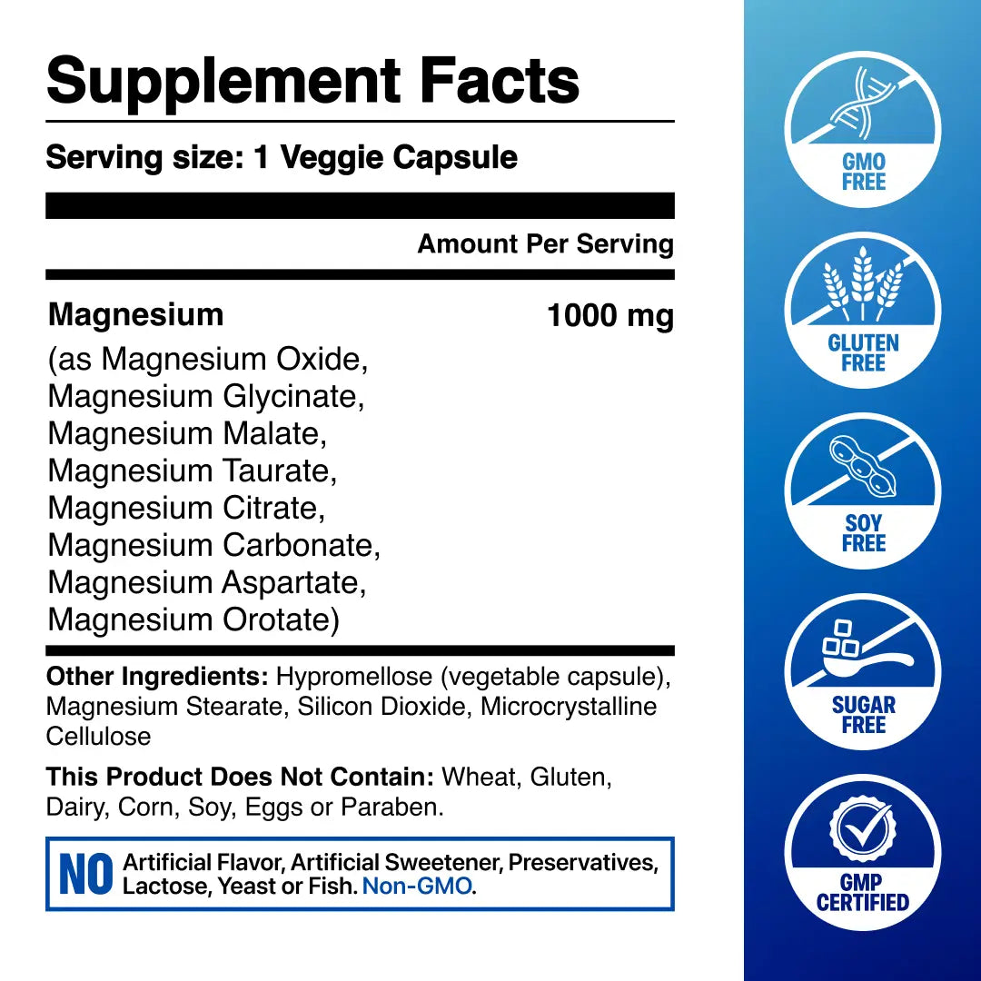 Toplux Magnesium Complex 8 Essential Magnesium Supplement 1000mg