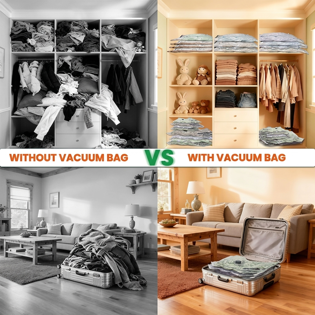 🏆⚡ 50K+ SOLD! Cordless Travel Vacuum Storage Compression Bag