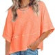 🔥HOT SALE 49% OFF 🔥 Women’s casual green short-sleeved T-shirt – asymmetrical neckline, dropped shoulder design