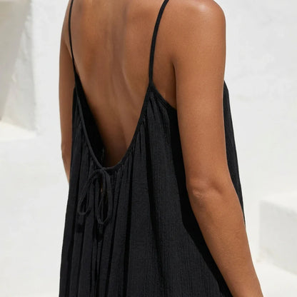 Womens Sleeveless Cami Lounge Maxi Dress Solid Color  Sleepwear