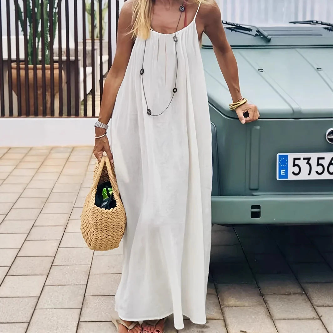 Womens Sleeveless Cami Lounge Maxi Dress Solid Color  Sleepwear
