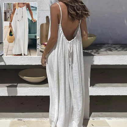 Womens Sleeveless Cami Lounge Maxi Dress Solid Color  Sleepwear