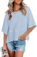 🔥HOT SALE 49% OFF 🔥 Women’s casual green short-sleeved T-shirt – asymmetrical neckline, dropped shoulder design