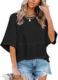 🔥HOT SALE 49% OFF 🔥 Women’s casual green short-sleeved T-shirt – asymmetrical neckline, dropped shoulder design
