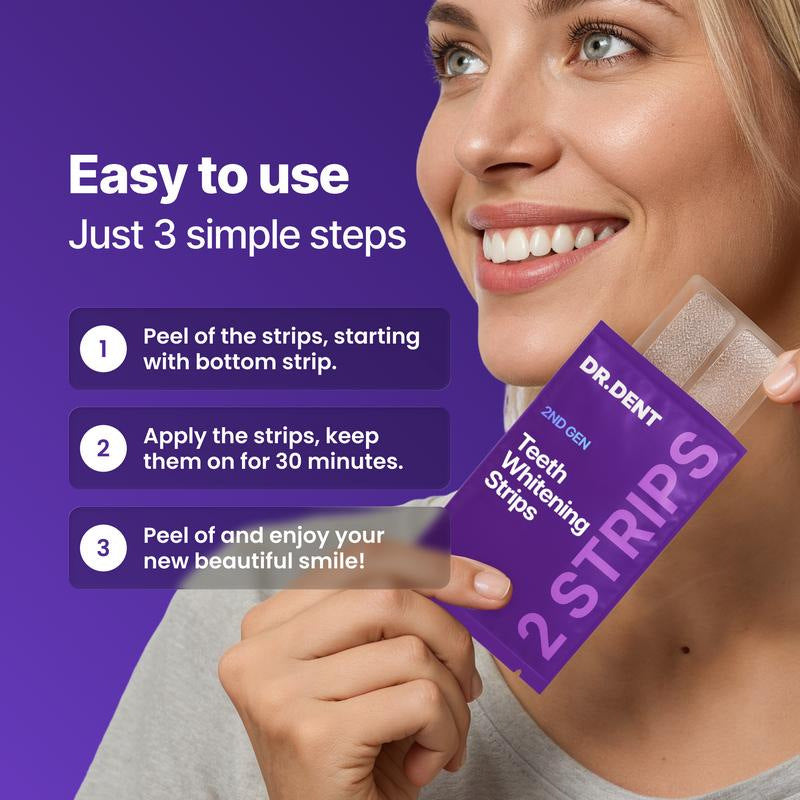 Purple Teeth  Whitening Strips – Fast Results, Zero Sensitivity