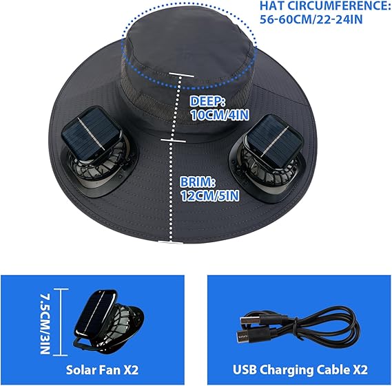 🔥Summer Hot Sale 50% OFF⚡-2026 New Ultralight Solar Fan Sun Fishing Hat-Solar & USB Charging🧢