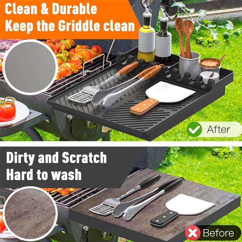 🔥Last Day 49% OFF -🍖Silicone BBQ Side Shelf Mat — Keep Tools Clean & Close