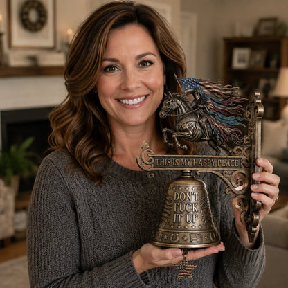 🏍️ Skull Rider Bell – “This Is My Happy Place” Wall Bell