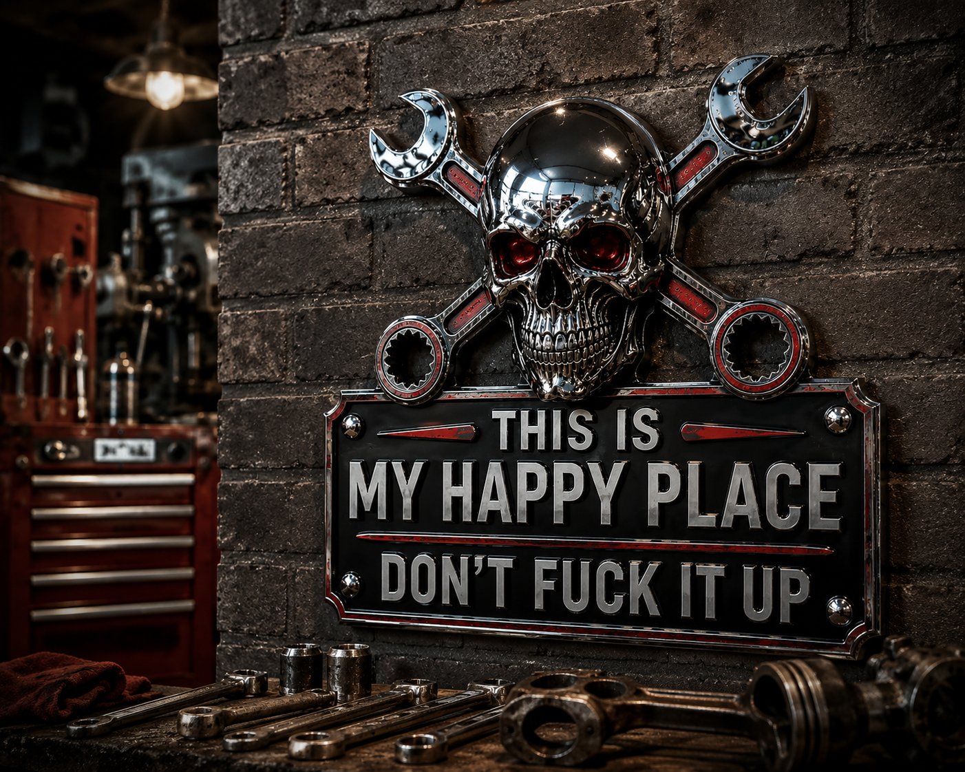 🔥Father’s Day 49% OFF 💀"This Is My Happy Place" Garage Wall Sign