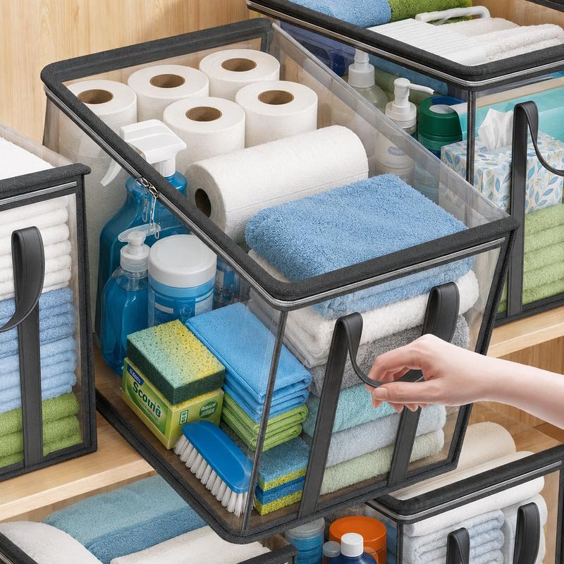 BUY 2 GET 1 FREE!! 📦Large Clear Storage Box with Hinged Lid