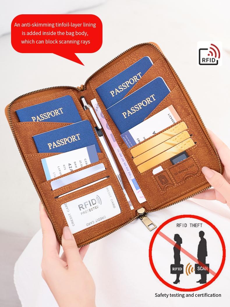 ✈️Travel Document Organizer with RFID Blocking for Passports, Cards & Tickets