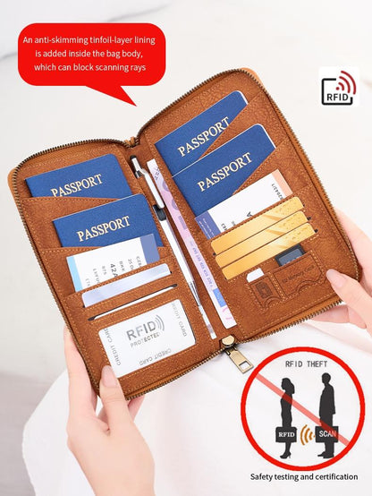 ✈️Travel Document Organizer with RFID Blocking for Passports, Cards & Tickets