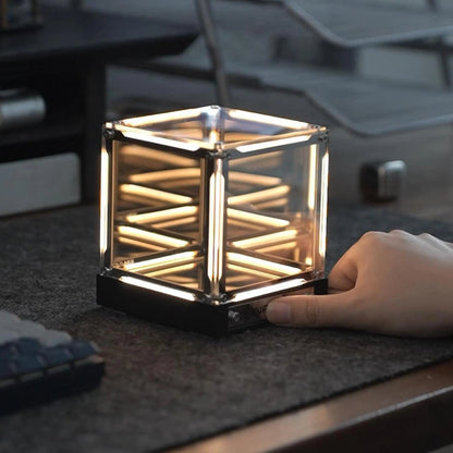 🏆Flash Sale#4D RGB Infinity Mirror Cube Light - Wireless Rechargeable Abyss Lamp