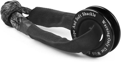 🏆Flash Sale#Winch Rope Synthetic Soft Shackle+Recovery Ring Set Rugged Shackles With Protective Sleeve 41000lbs