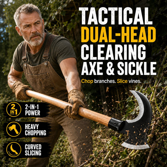 Tactical Dual-Head Clearing Axe & Sickle