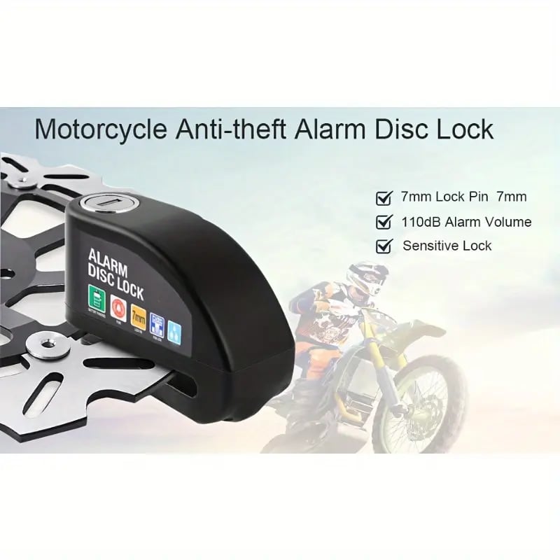 🛡️ Motorcycle Disc Brake Lock Alarm | 110dB Anti-Theft Security