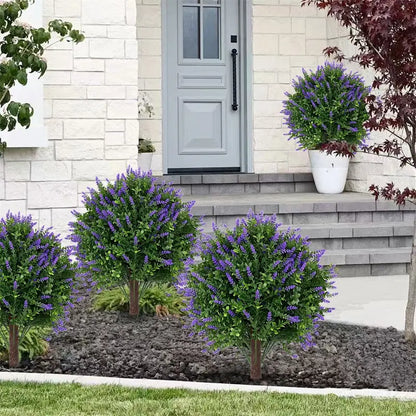 Artificial lavender spherical direct-pull artificial flower with ground nails