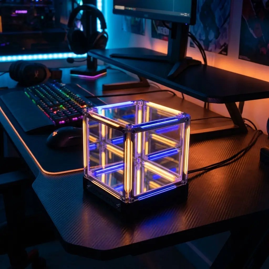 🏆Flash Sale#4D RGB Infinity Mirror Cube Light - Wireless Rechargeable Abyss Lamp