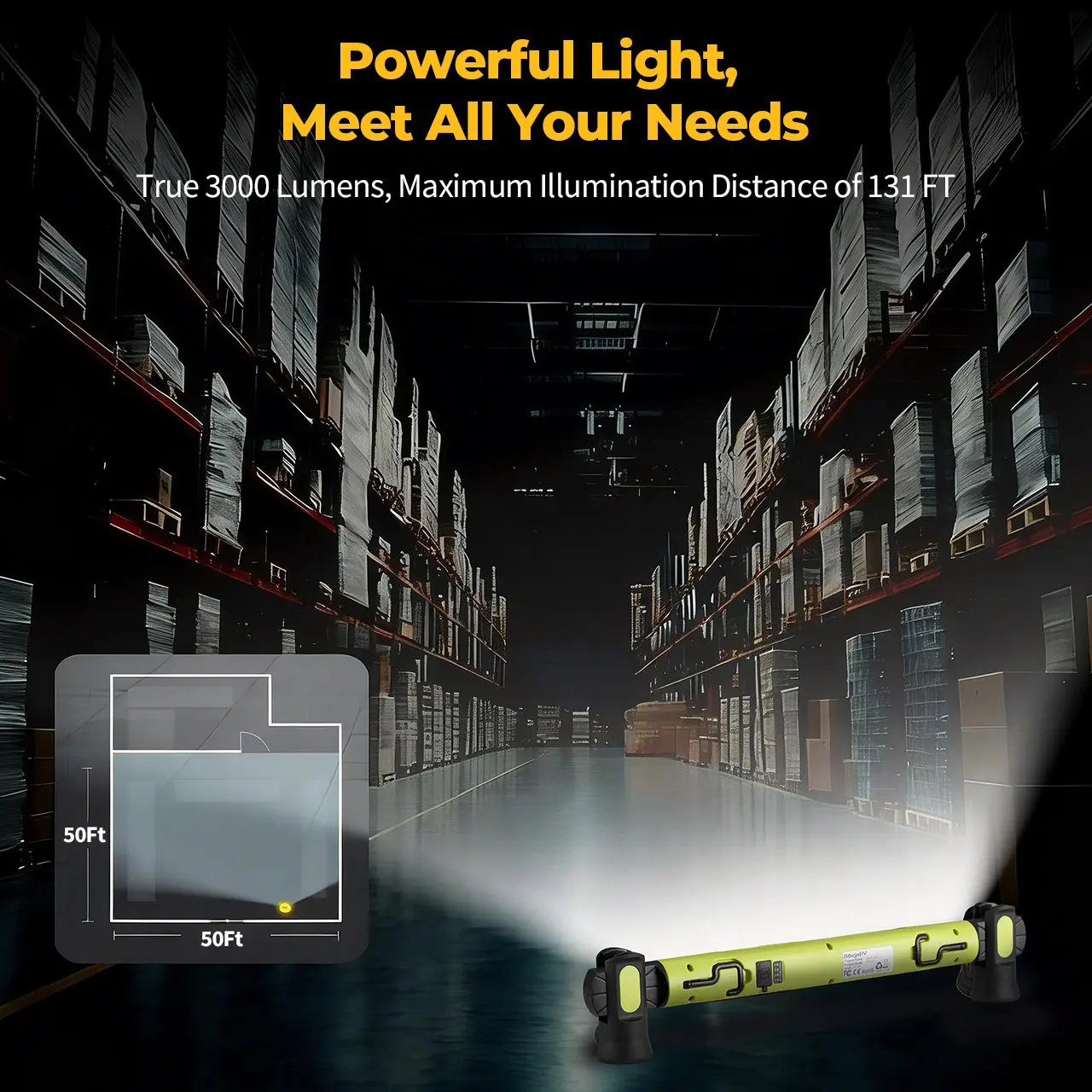 [Father's Day Gift] 3000LM Cordless Under Hood Work Light Bar for Car Repair & Garage Use