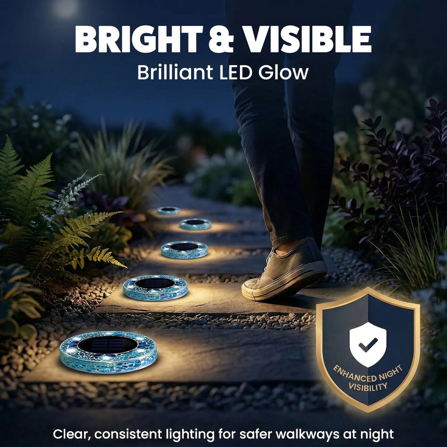 🏆Flash Sale✨Solar Outdoor Mosaic Disk Lights, Waterproof Decorative Pathway LED Light