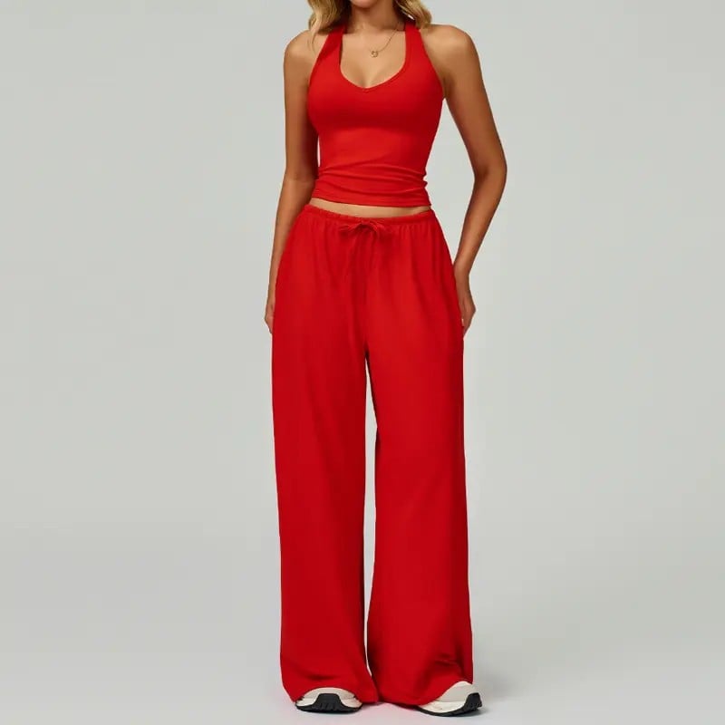 ⚡Hot Sales 49% OFF🔥Women's 2-Piece Fitted Sweatsuit - Trendy Summervibe Athleisure Set(✨Removable Chest Pads)