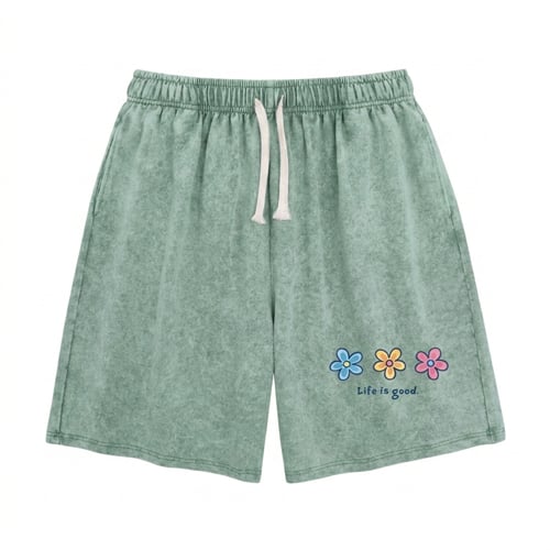 Women's Soft Cotton Blend Washed Floral Shorts, Casual Summer Travel Streetwear Bottoms