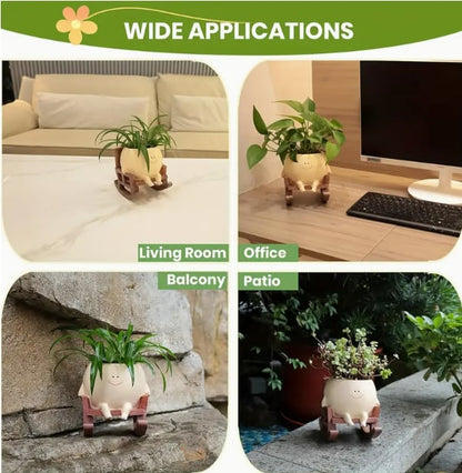🌱 Happy Swing Rocking Chair Planter – The Cutest Way to Grow Joy!