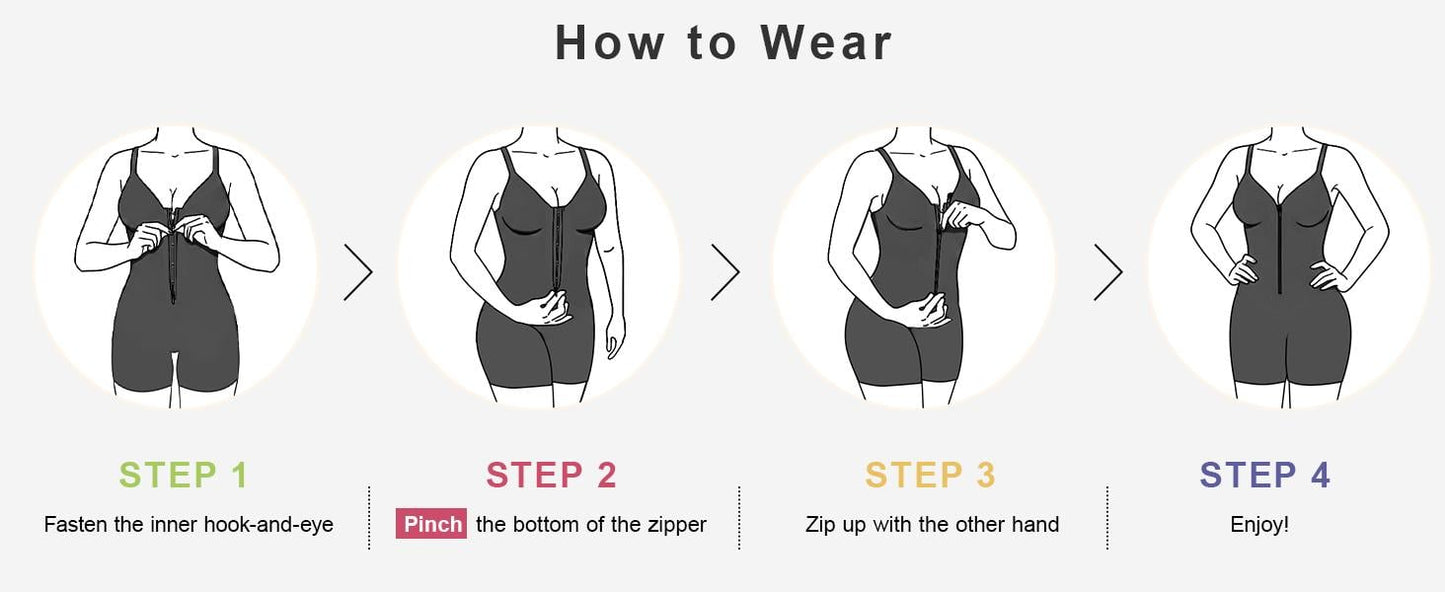 🎁LAST DAY 49% OFF🔥Women's Tummy Control Bodysuit – Zip-Up, Ultra Stretch, Breathable Mesh