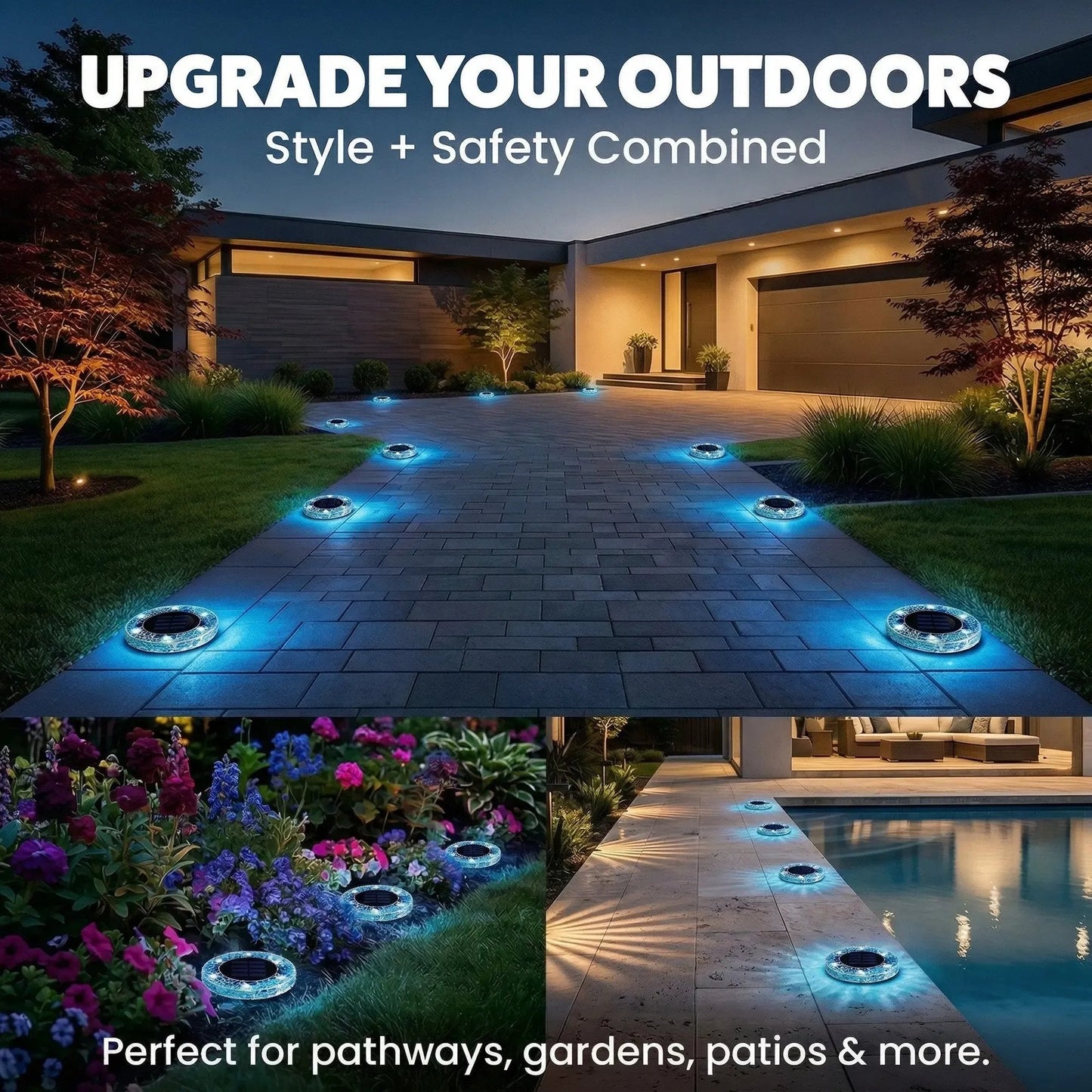 🏆Flash Sale✨Solar Outdoor Mosaic Disk Lights, Waterproof Decorative Pathway LED Light
