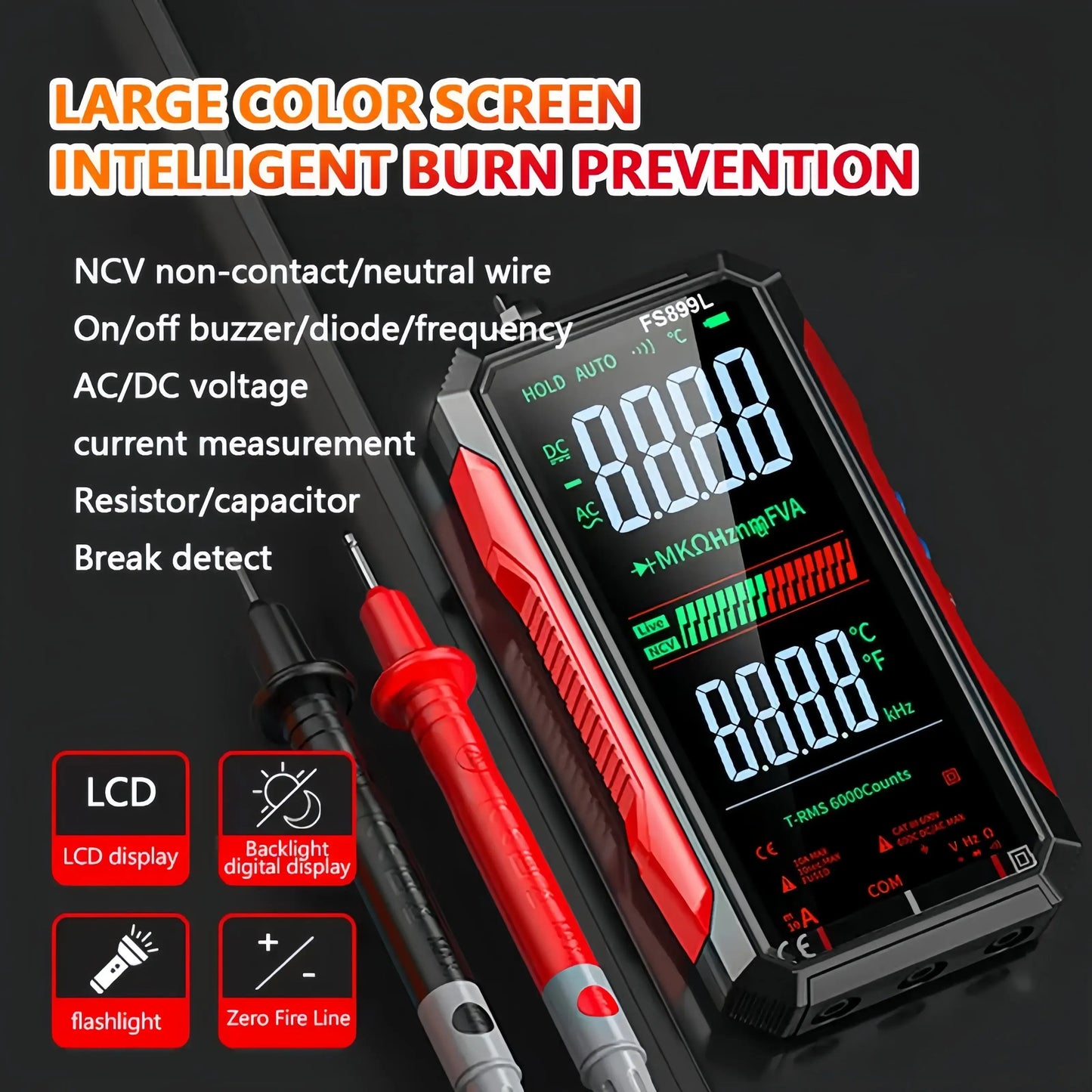 Fully Automatic True RMS (TRMS) 6000 Count Digital Voltmeter