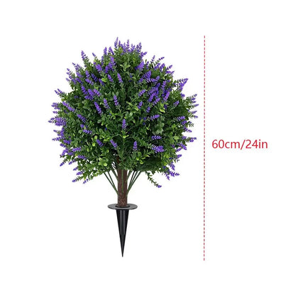 Artificial lavender spherical direct-pull artificial flower with ground nails