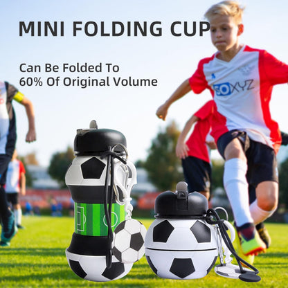 Football Design Silicone Folding Water Bottle