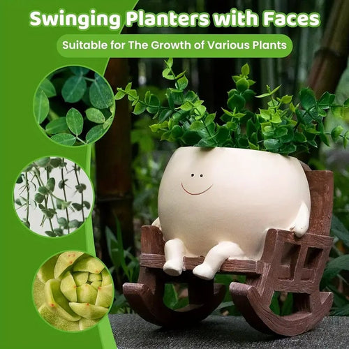 🌱 Happy Swing Rocking Chair Planter – The Cutest Way to Grow Joy!