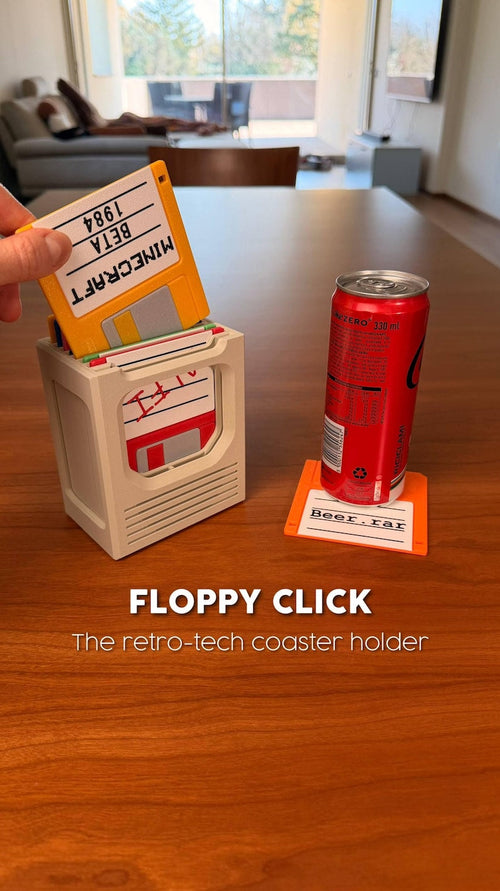 🔥Hot sale 49% off🔥 Floppy Disk Retro Tech Coaster Holder - w/8 Floppy Disc