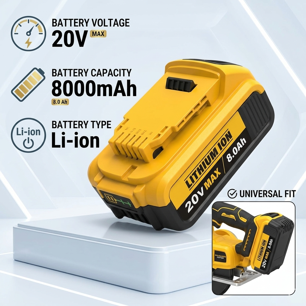 🏆Flash Sale#8.0Ah Lithium Battery Replacement for 20V Battery Lithium-ion MAX DCB200 DCD/DCF/DCG/DCS Series  batteries