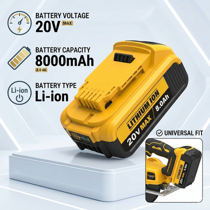 🏆Flash Sale#8.0Ah Lithium Battery Replacement for 20V Battery Lithium-ion MAX DCB200 DCD/DCF/DCG/DCS Series  batteries