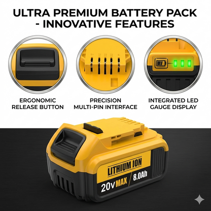 🏆Flash Sale#8.0Ah Lithium Battery Replacement for 20V Battery Lithium-ion MAX DCB200 DCD/DCF/DCG/DCS Series  batteries