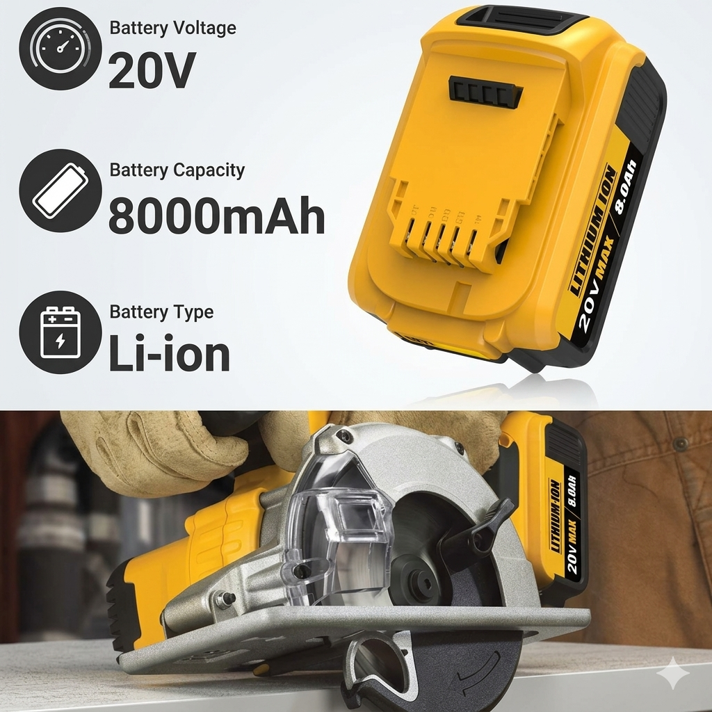 🏆Flash Sale#8.0Ah Lithium Battery Replacement for 20V Battery Lithium-ion MAX DCB200 DCD/DCF/DCG/DCS Series  batteries