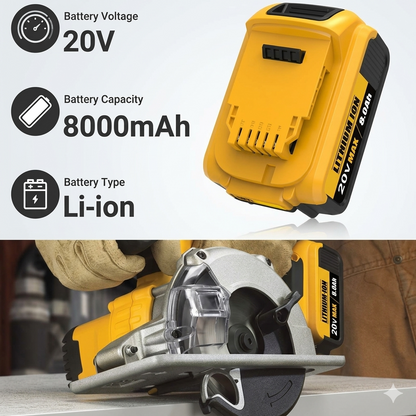 🏆Flash Sale#8.0Ah Lithium Battery Replacement for 20V Battery Lithium-ion MAX DCB200 DCD/DCF/DCG/DCS Series  batteries