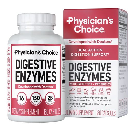 Physician's Choice Digestive Enzymes - Bloating & Mealtime Discomfort Support with Probiotics + Prebiotics for Digestion & Gut Health