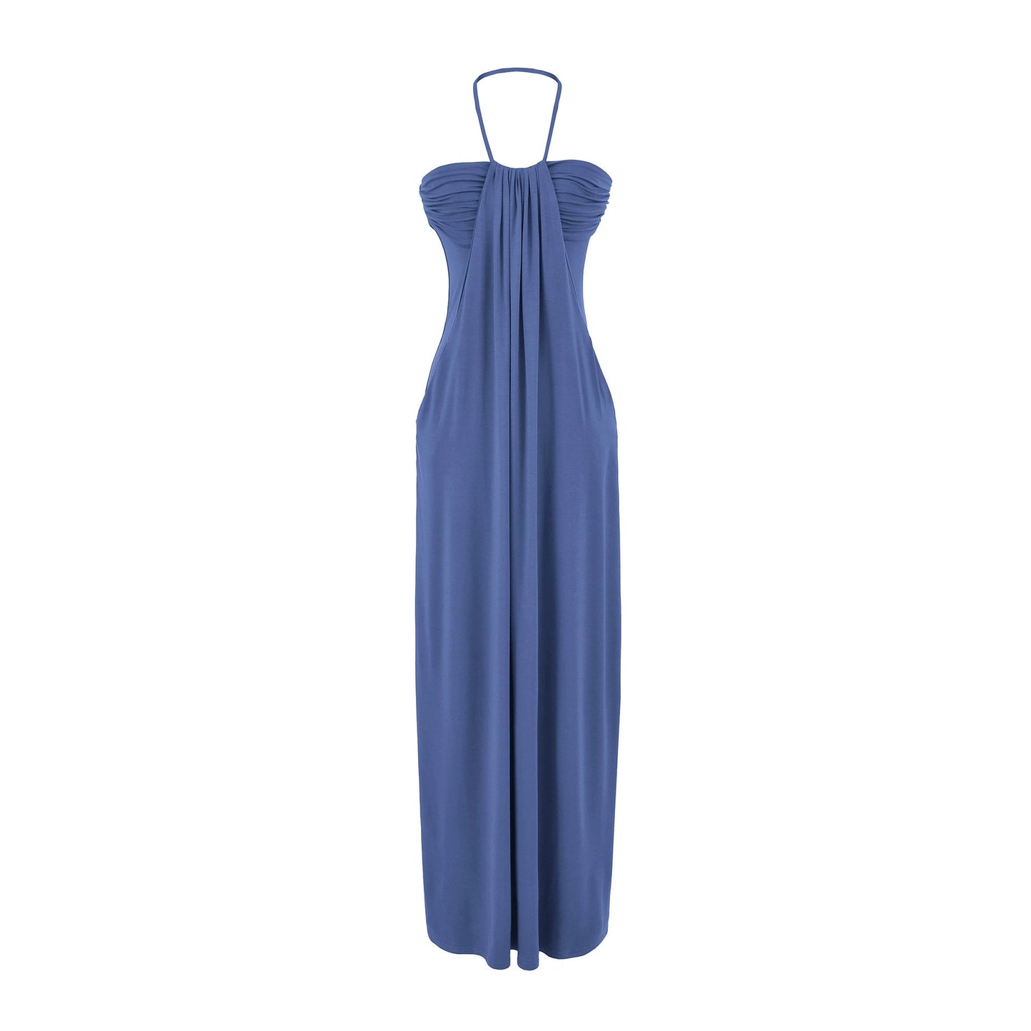 Halter Tie Back Maxi Dress with Pockets