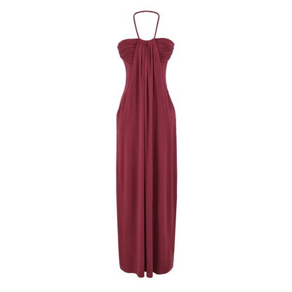 Halter Tie Back Maxi Dress with Pockets