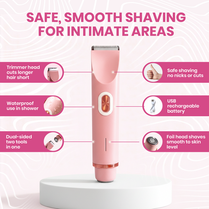 2-in-1 Dual-Head Electric Shaver & Trimmer for Women - Waterproof, Type-C Rechargeable