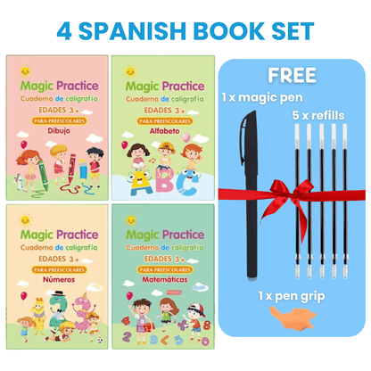MagicGroove Tracing Book: Reusable Handwriting Practice with Disappearing Ink & Grooves