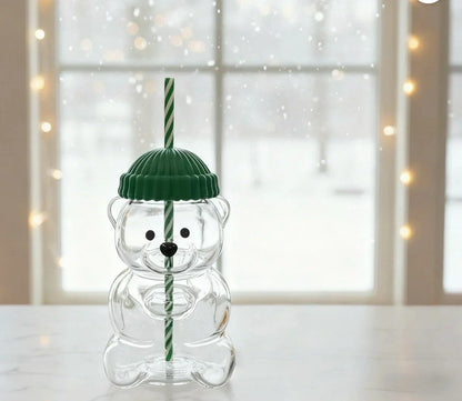 Bearista Glass Straw Cup 🐻✨