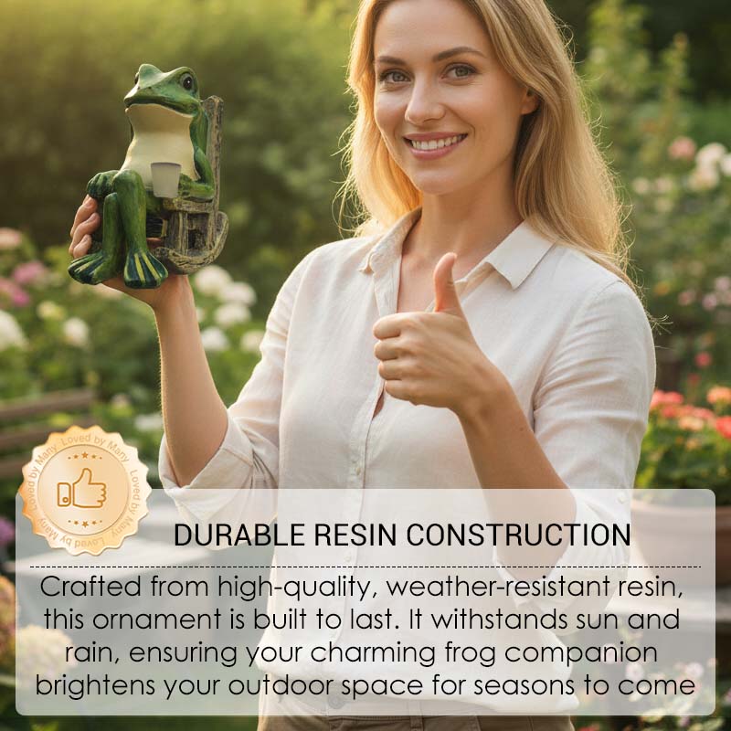 💯2026 Hot Sales🐸Solar Powered Frog in Rocking Chair Ornament🍃