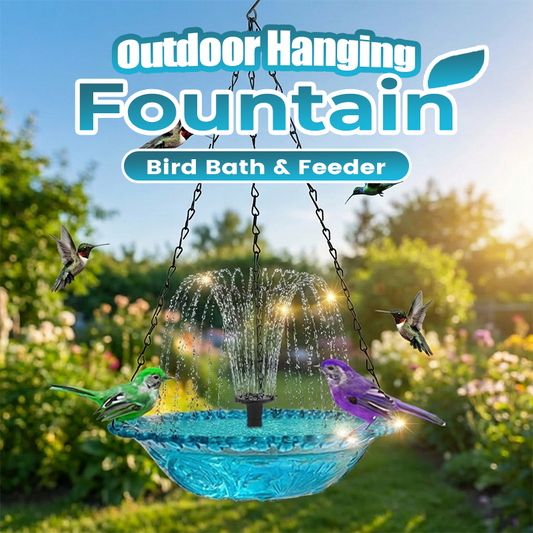 🔥Hot Sale 50% OFF🔥 ✨Hanging outdoor fountain with bird bath and feeding station⛲🐦