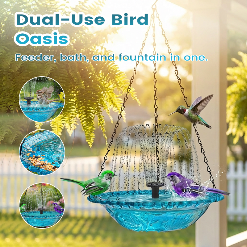 🔥Hot Sale 50% OFF🔥 ✨Hanging outdoor fountain with bird bath and feeding station⛲🐦