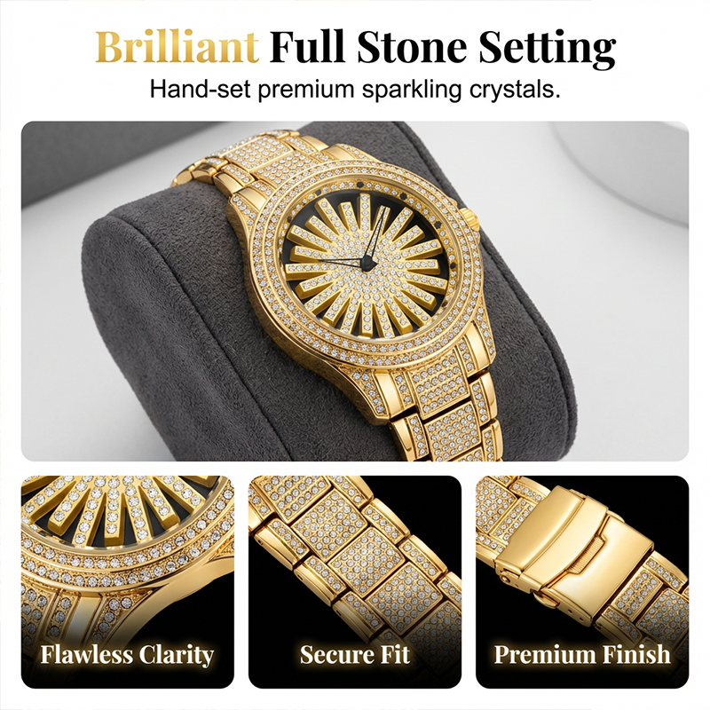 ⌚Men's Iced-Out Rotating Dial Watch