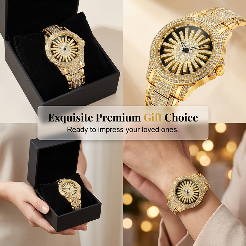 ⌚Men's Iced-Out Rotating Dial Watch